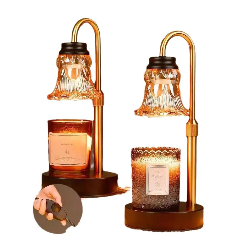 Bamboo aromatherapy wax melting lamp with international voltage compatibility 110V-220V