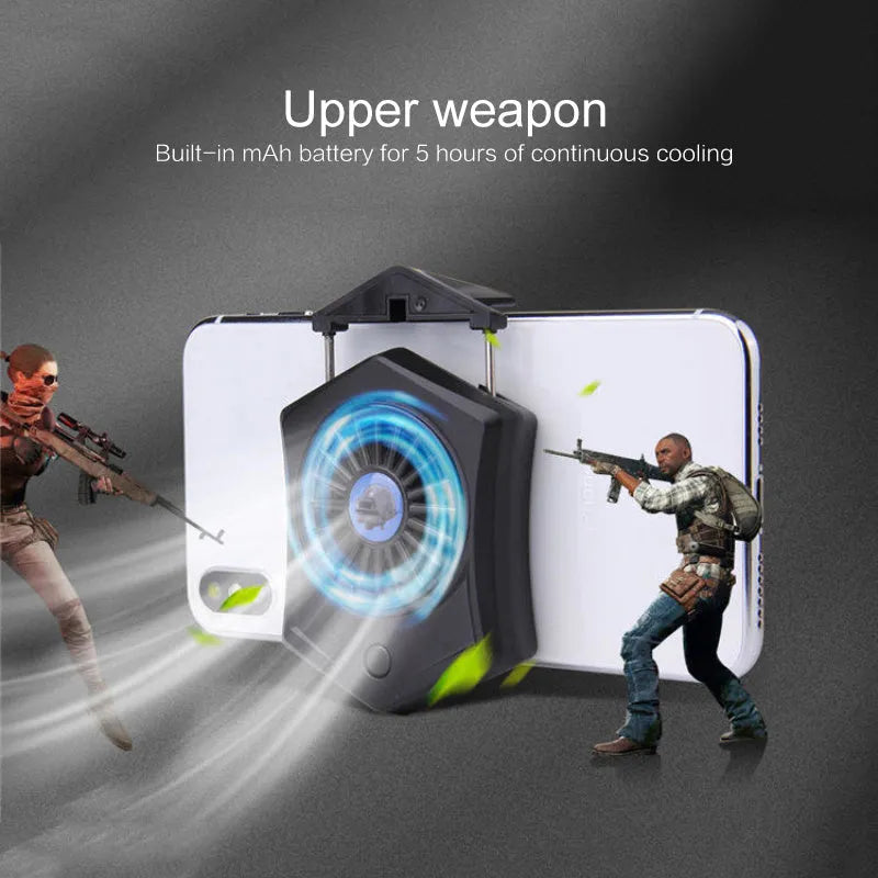 Black and white mobile phone radiator USB cooling fan accessory for gaming consoles
