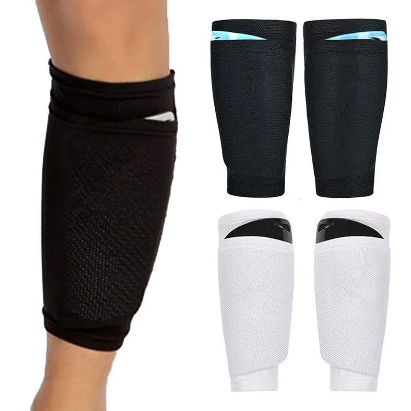 Football flapper leg guard 22cm breathable fabric shin pad black colour pair