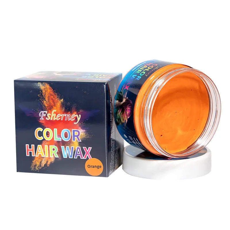 120g hair styling clay available in nine colours including white, blue, green, purple, and granny grey