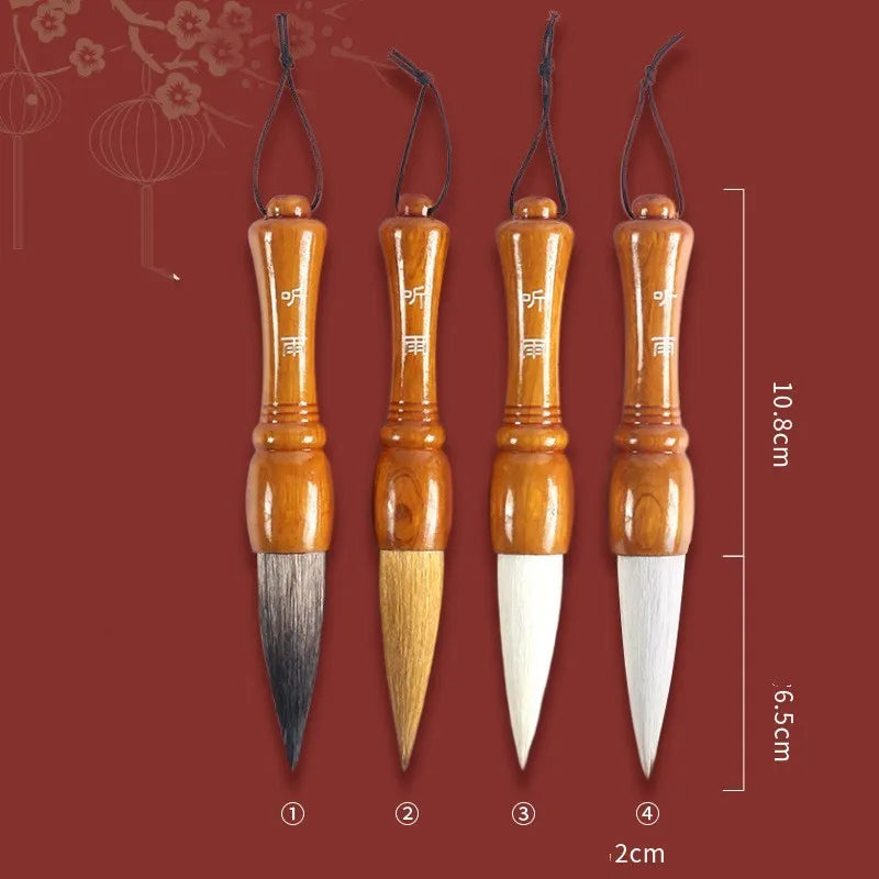 Large traditional Chinese wrist brush with mixed wolf and sheep bristles for painting