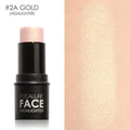 Face contour highlighter cream pot with four shade options A, B, C, D for cheekbone highlighting