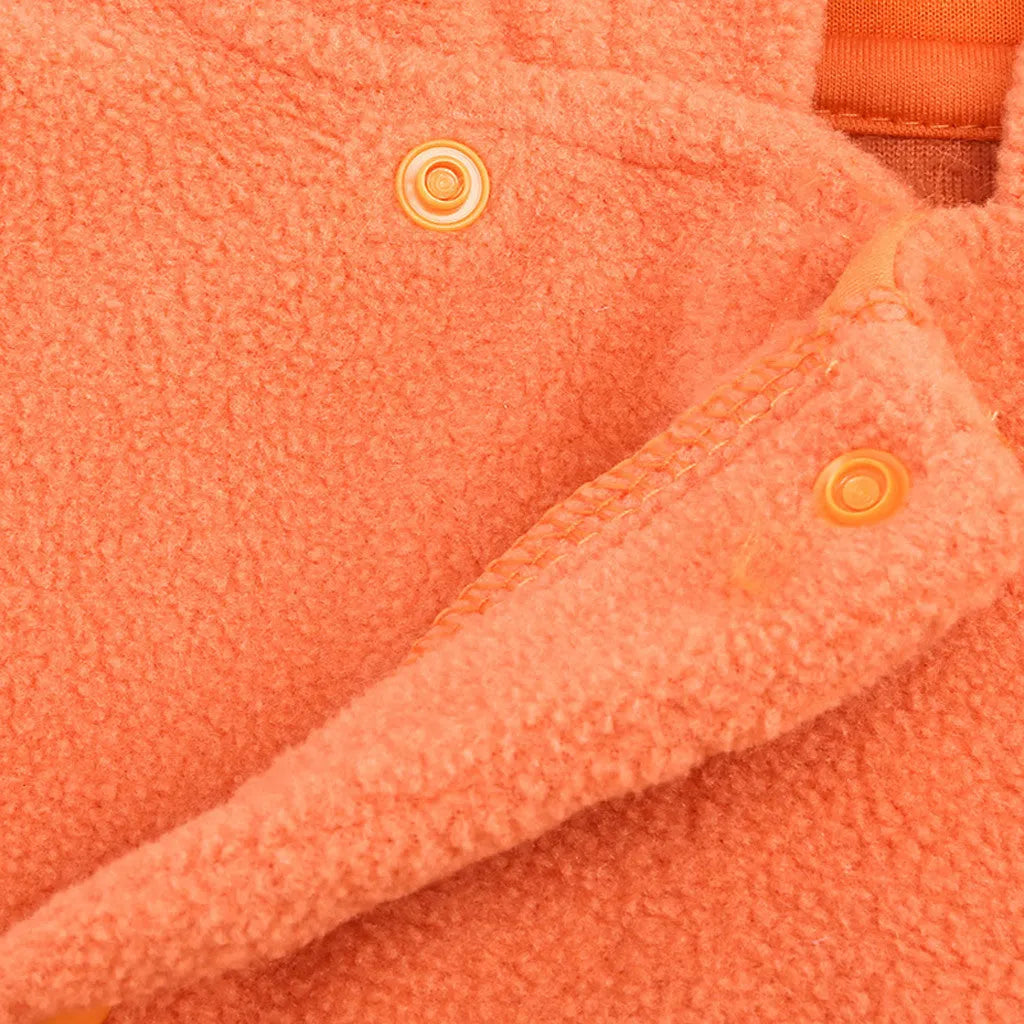Orange Halloween pumpkin hooded jumpsuit for children with single-breasted closure and hood