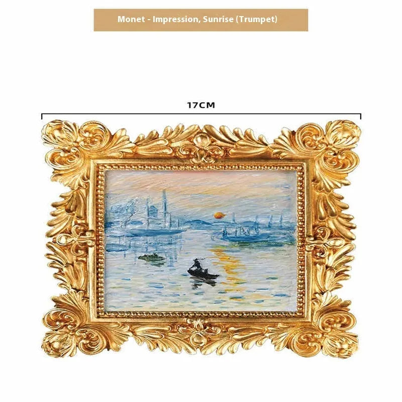 DIY oil painting kit showing Van Gogh's Starry Night reproduction on canvas with acrylic paints and wooden frame