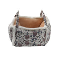 Cat hammock hanging nest semi-enclosed grey square with flannel and alloy frame for cat cage