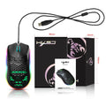 J900 honeycomb shell wired gaming mouse with RGB lighting in black colour