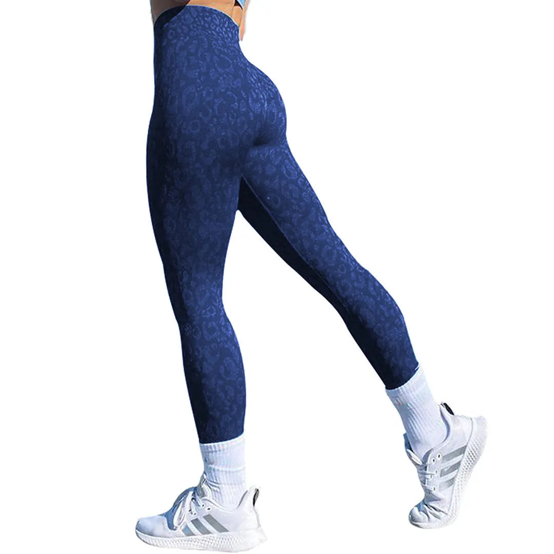 Women's high-waisted push up booty leggings in a camouflage print for fitness and yoga.