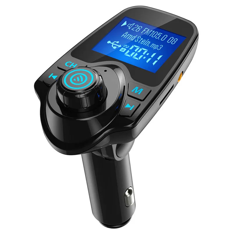 Black G7 Bluetooth FM transmitter car kit for hands-free calls and wireless music streaming