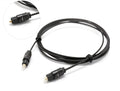 OD2.2 digital optical audio cable with Toslink connectors and PVC jacket, showing length options.
