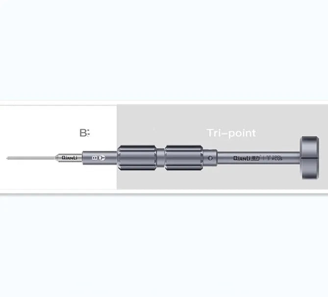 iPhone screwdriver set with grenade-shaped aluminium handle and multiple precision bits for mobile phone repair