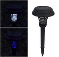 Black solar insect killing mosquito lawn lamp with UV purple light and white LED illumination