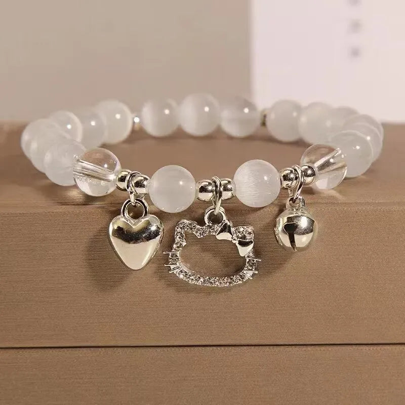 Chinese style bamboo leaf glass bracelet for women with a bamboo joint design.
