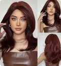 Mid-length platinum gradient colour wig with long curly hair and bangs in high-temperature chemical fibre