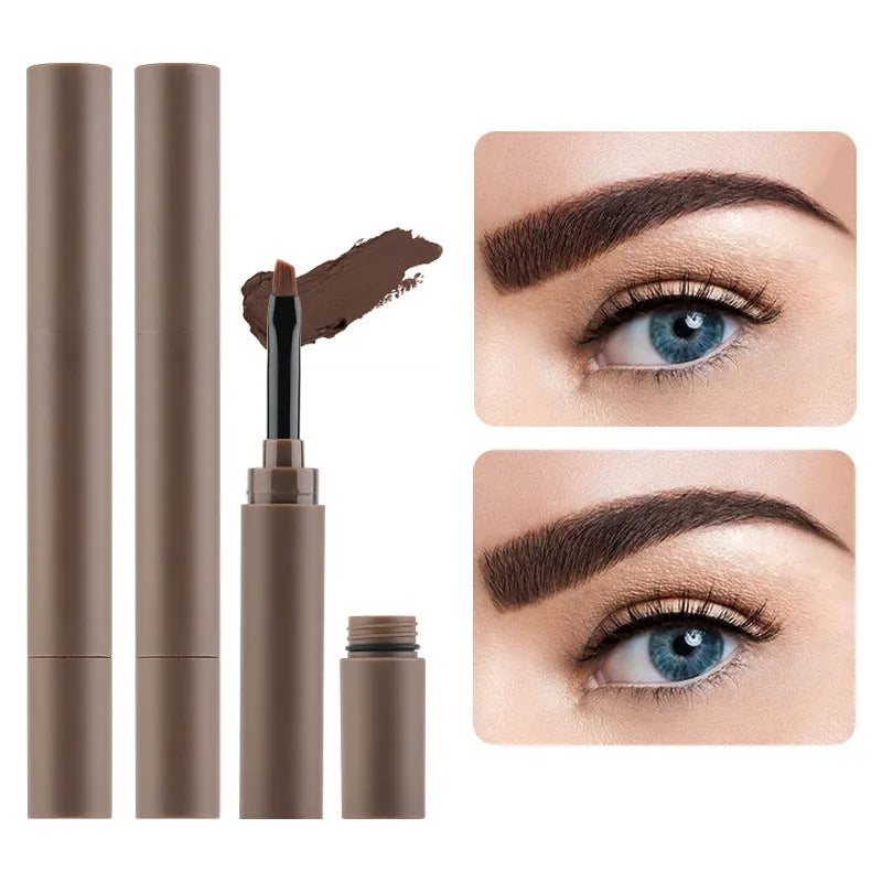 A double-headed eyebrow cream showing pencil and powder ends, with packaging indicating five colour shades.