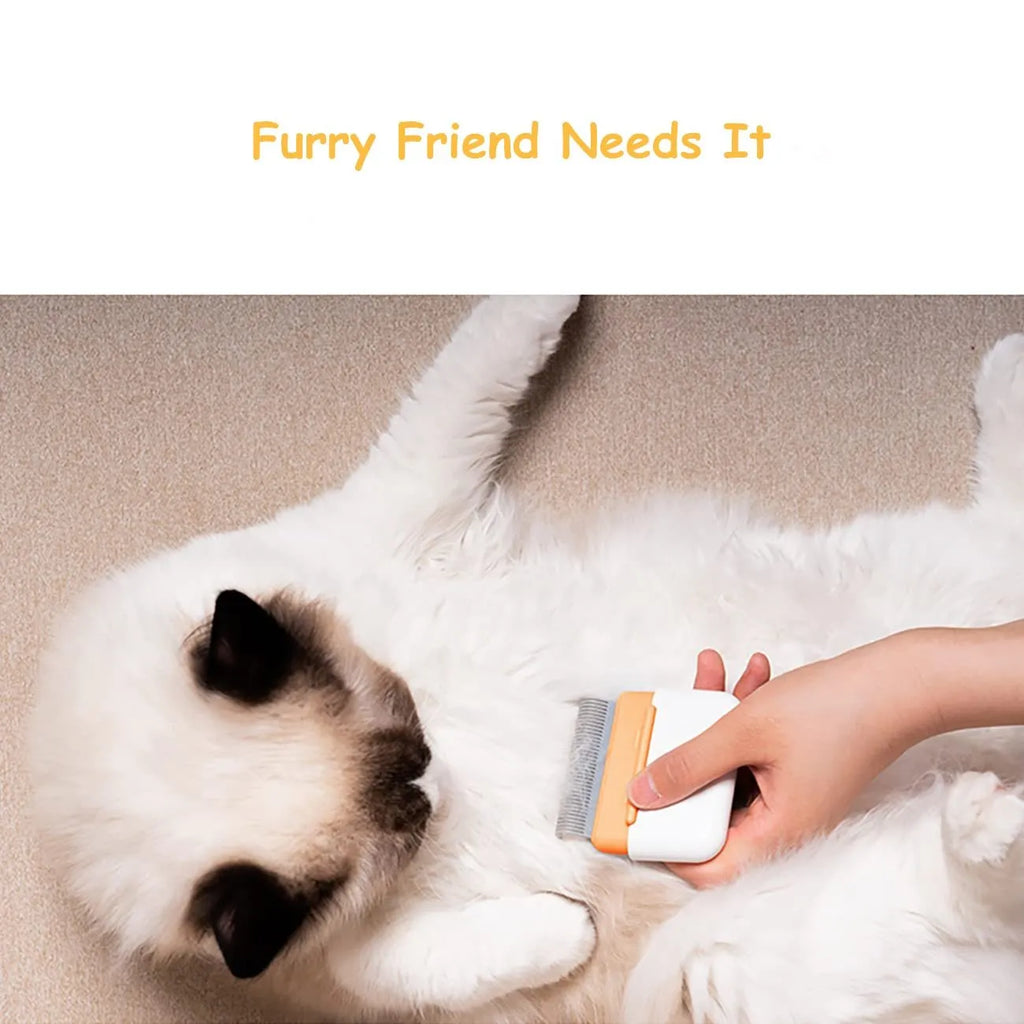 Blue dual-sided pet grooming comb for cats and dogs, showing massage and deshedding sides.
