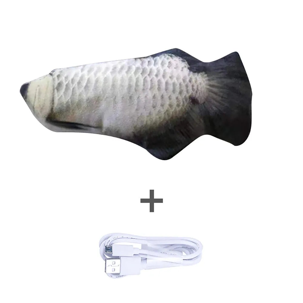 30cm long multicolour electric jumping fish simulation cat toy with USB cable