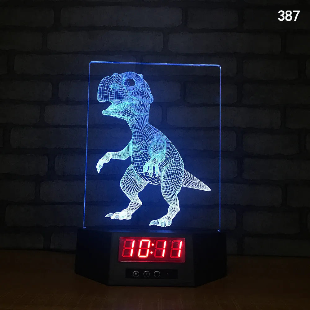 Glowing blue 3D dolphin-shaped LED night light on a table with remote control.