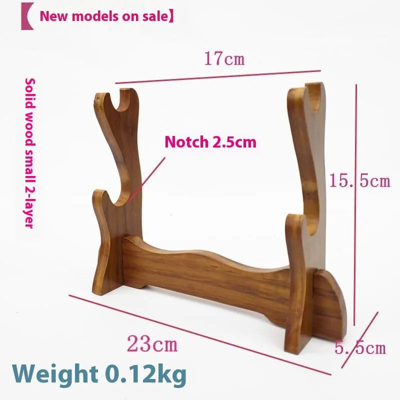 Chinese style handmade wooden wall bracket with multiple display layers for ornament storage