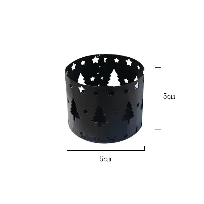 Iron Christmas deer candlestick holder with elk bracket design in black colour