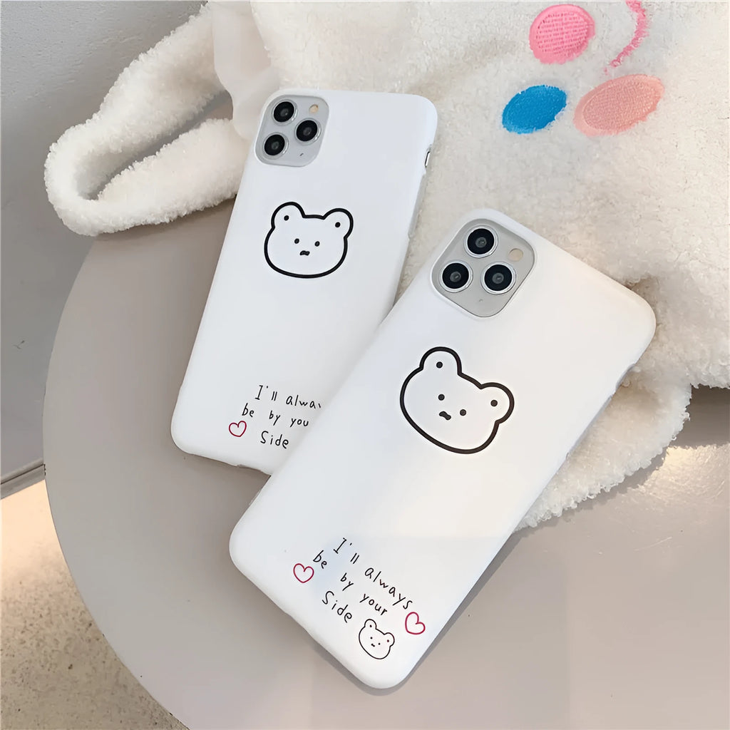 Korean bear cartoon design silicone soft case for Apple iPhone mobile phone