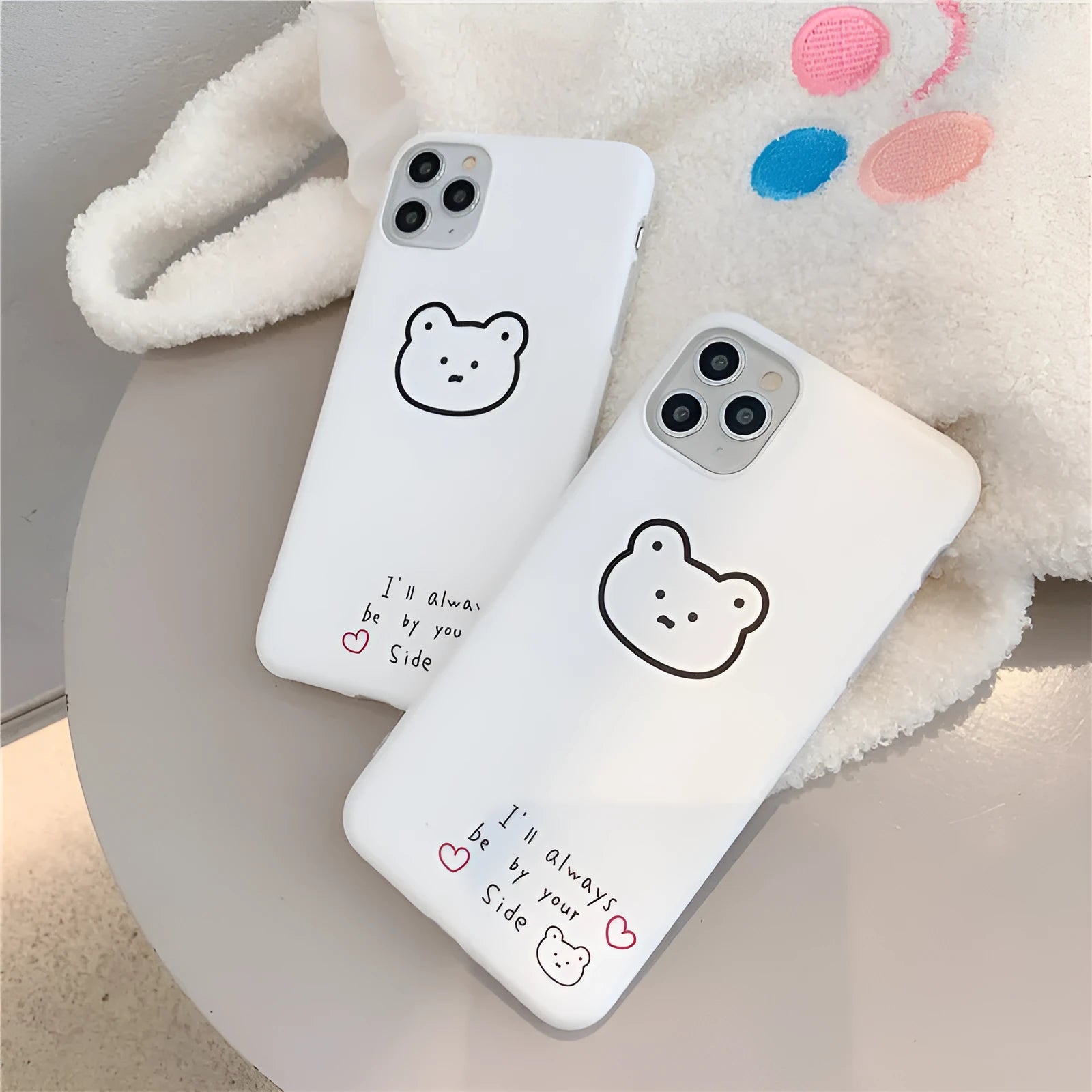 Korean bear cartoon design silicone soft case for Apple iPhone mobile phone