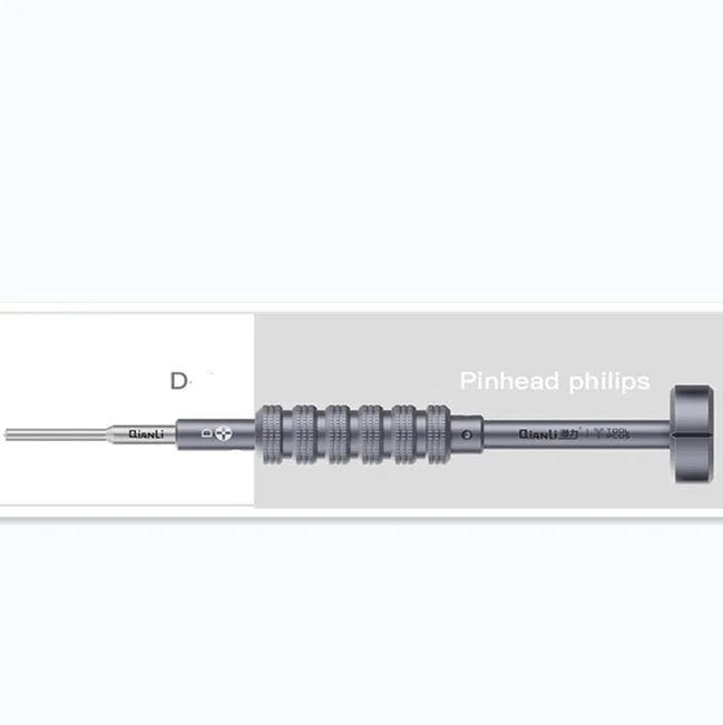 iPhone screwdriver set with grenade-shaped aluminium handle and multiple precision bits for mobile phone repair