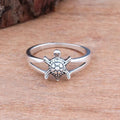 White zinc alloy tortoise ring with 6mm width on finger