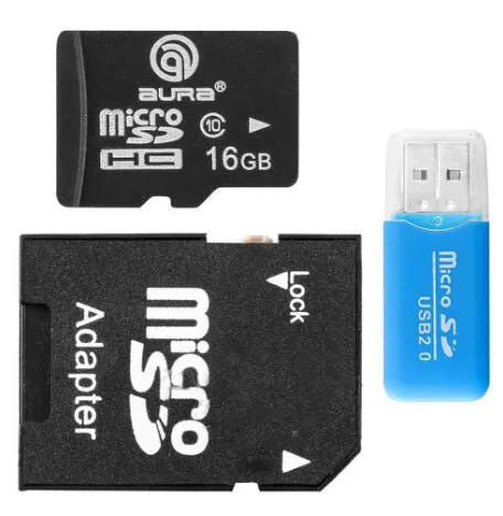 Mini USB TF memory card reader with SD transfer adapter for 16GB cards