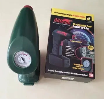 Portable car tyre electric pump with motor and air pump components for emergency inflation