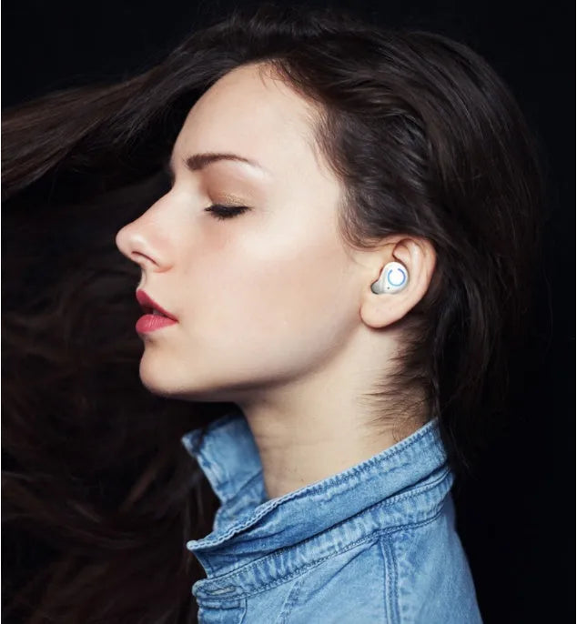 M18 true wireless Bluetooth earbuds in black and white colours with charging case