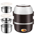 USB-powered electric lunch box showing two-layer design with heating element