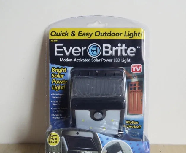 Four solar powered LED motion sensor lights for outdoor garden and security use