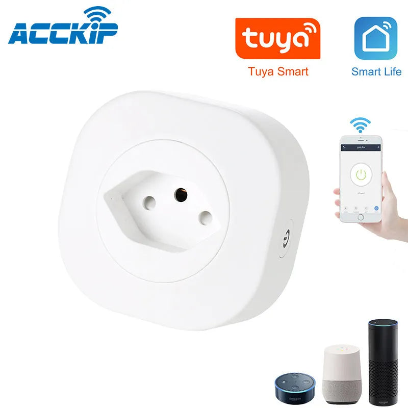 Smart socket plug with WiFi voice control showing EU, US, and Swiss style options