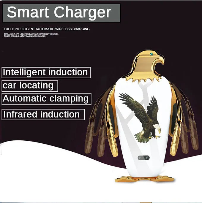 Wireless charging car phone holder with suction cup mount in black gold and white gold colours
