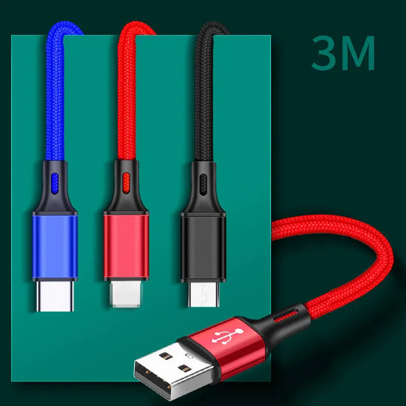 Braided Lightning data cable in multiple colours and lengths with 24-spindle weave cover