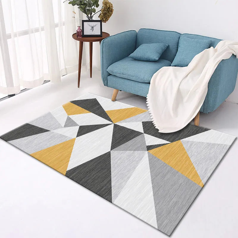 Machine-woven rectangular crystal velvet carpet in polyester fibre with 81-90% polyester content, available in multiple sizes from 40x60cm to 120x160cm