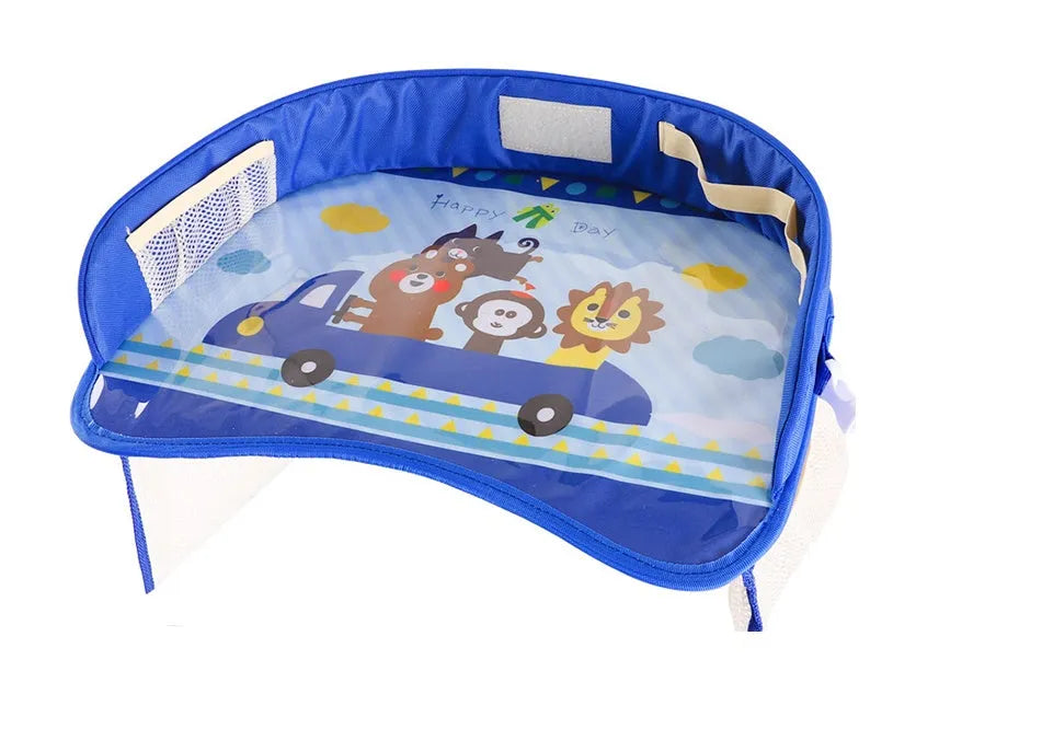 Baby car seat tray table 42x32x8 cm Oxford polyester blue travel activity tray