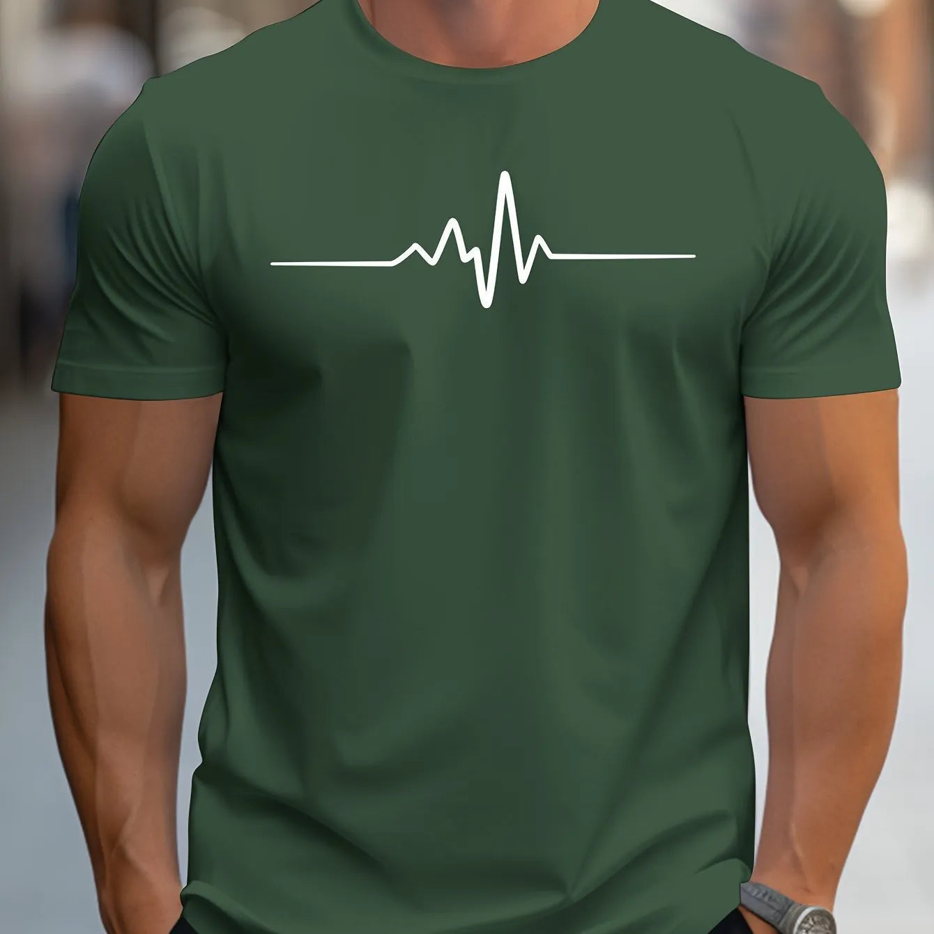Men's loose fit short sleeve t-shirt with a 3D printed letter design in various colours.