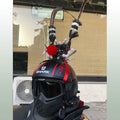 Zijin crown feather motorcycle helmet decoration with 1.1m quill and gold crown ornament in black colour