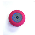 Mini waterproof Bluetooth speaker in blue, compact plastic shell with button controls