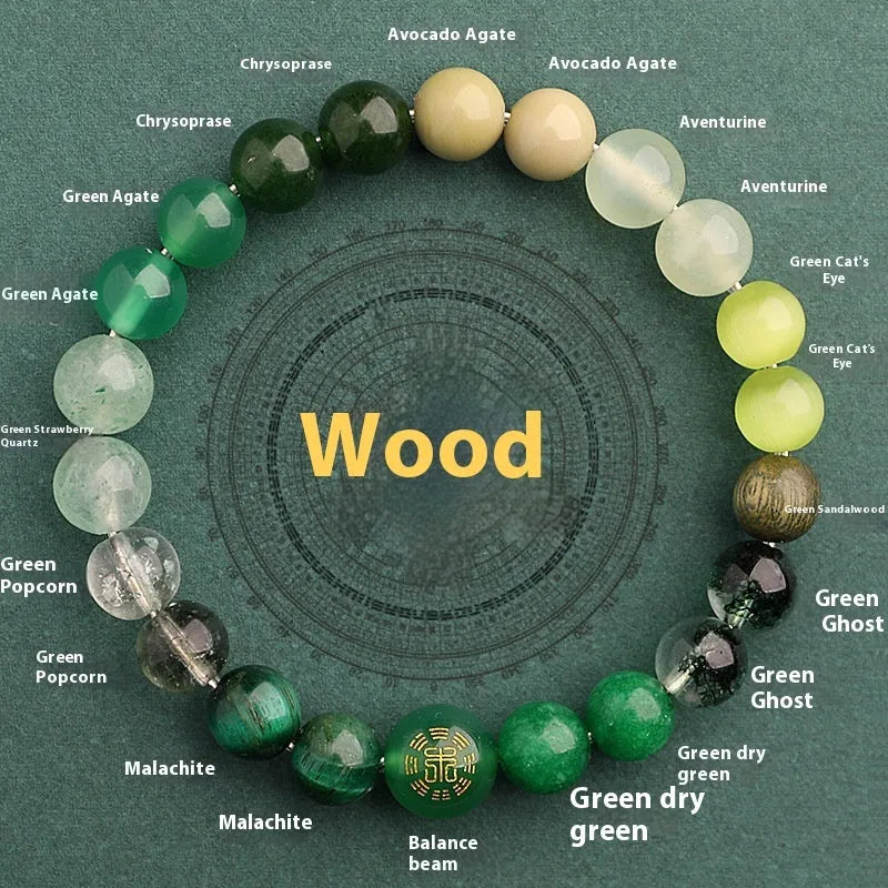 Natural crystal agate balance energy bracelet unisex 10mm beads polished semi-precious stone