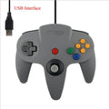 USB N64 computer game controller for PC in multiple colour options with three-prong design