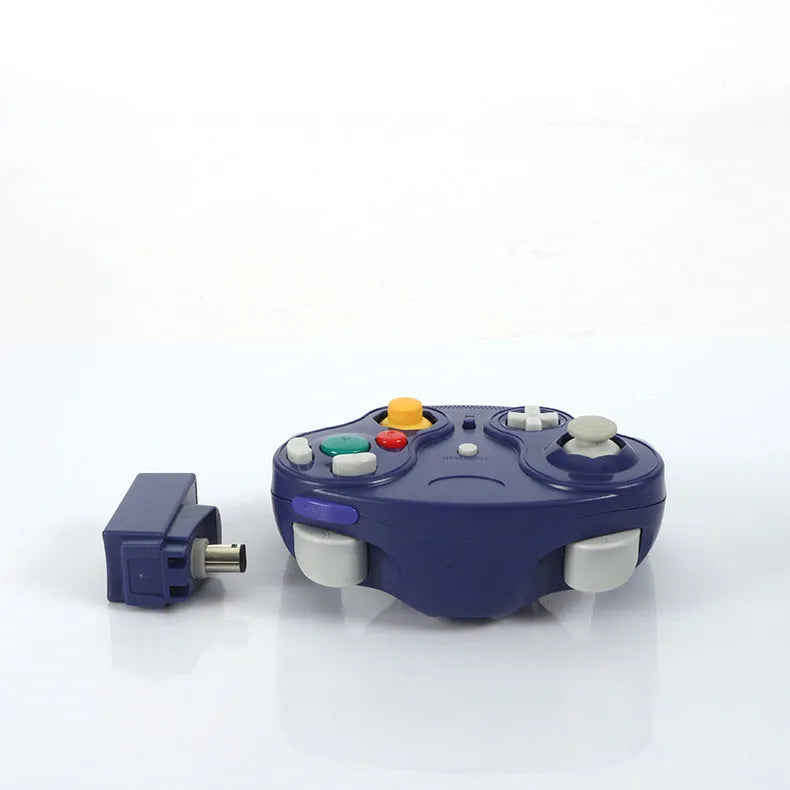 NGC 2.4G wireless game controller for Wii and GameCube consoles in six colour options.