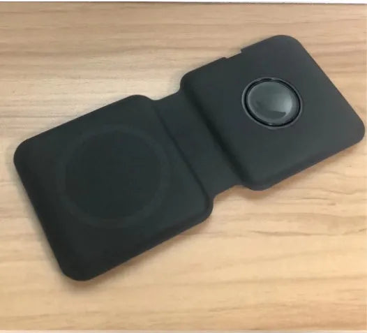 White foldable magnetic wireless charging dock showing dual charging surfaces and 180° folding mechanism
