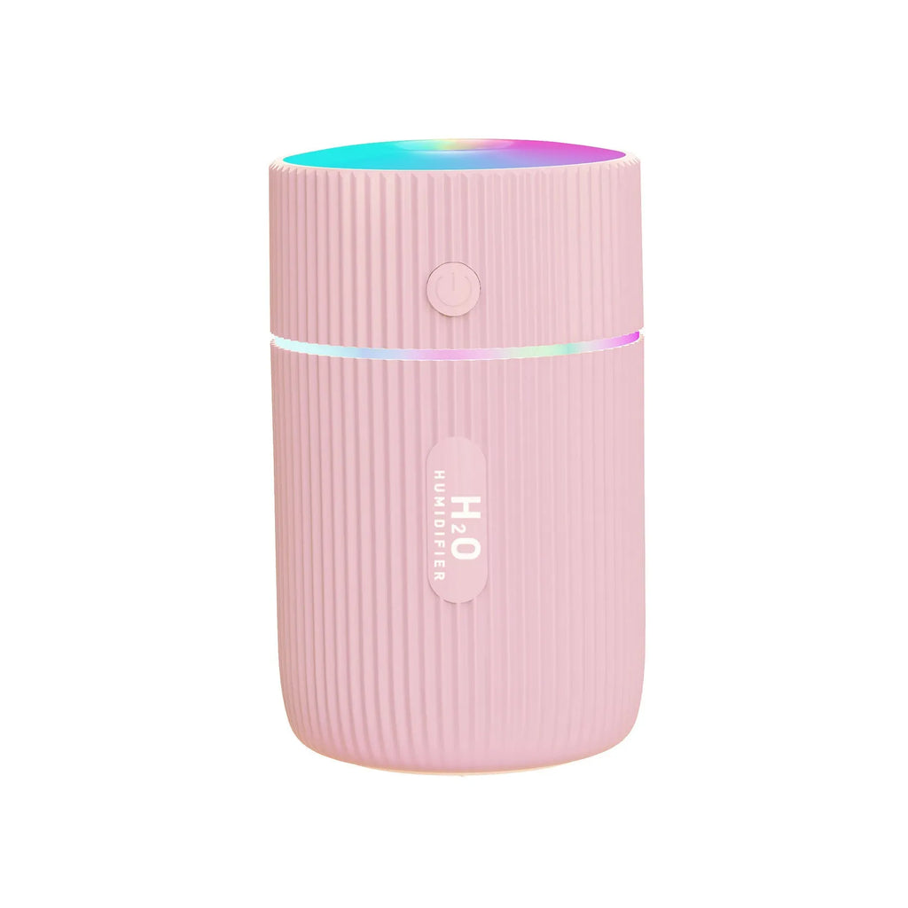 Ultrasonic portable car diffuser humidifier USB 240ml 4H 8H timer pink white black green