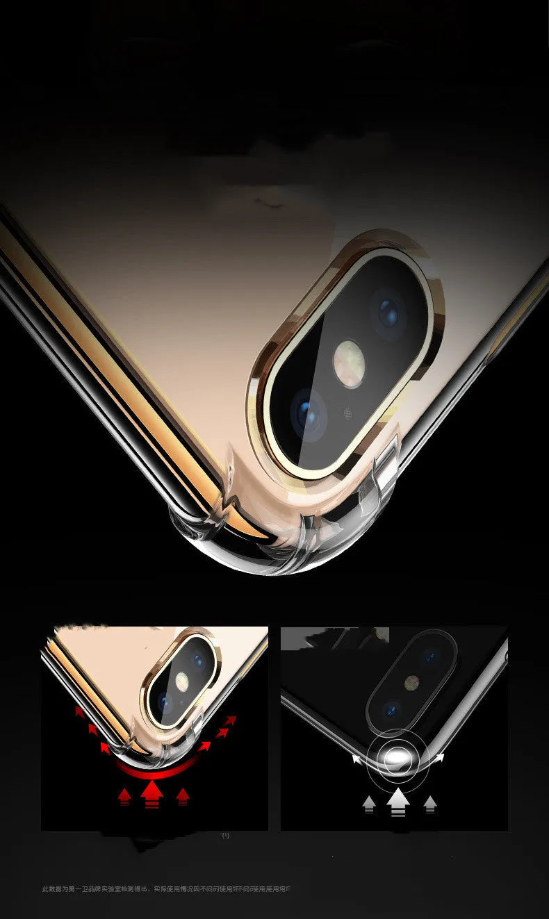 Transparent white silicone protective case for Apple iPhone showing device compatibility
