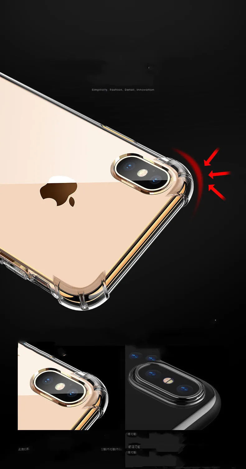 Transparent white silicone protective case for Apple iPhone showing device compatibility