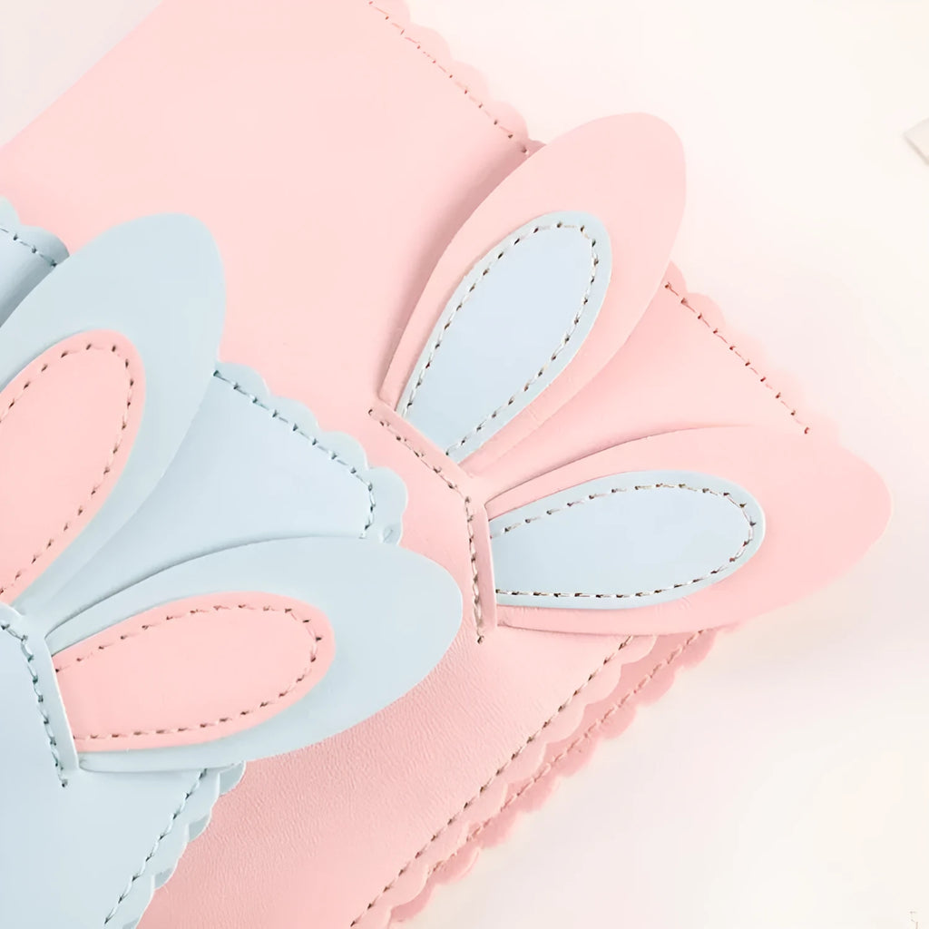Cute rabbit mini photo album in pink, blue or white with PU cover and 16 loose-leaf pages