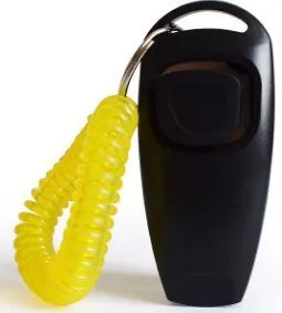 Multifunctional 2-in-1 dog training clicker and whistle in black, length 7.5cm