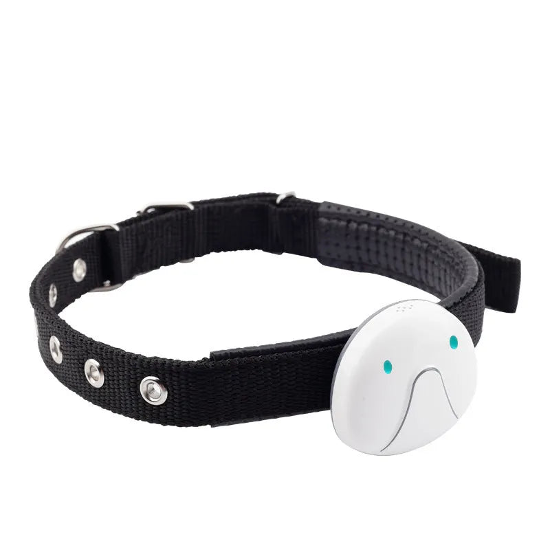 F9 Pet GPS Tracker smart mini waterproof anti lost collar tracker in black, 49x46x20 mm size, polymer battery 500 mAh